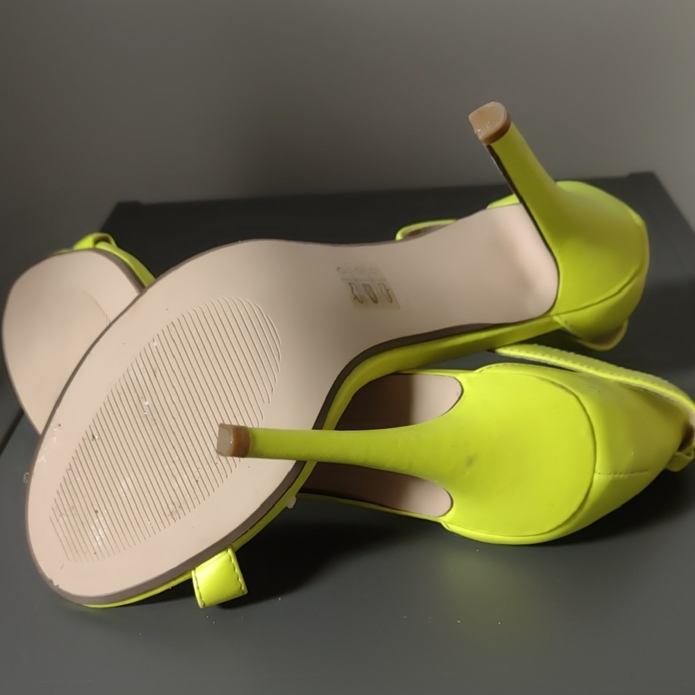 Call It Spring Neon Yellow Heels - Picture 2 of 3